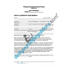 Bill of Sale of Personal Property - Washington (No Warranty)